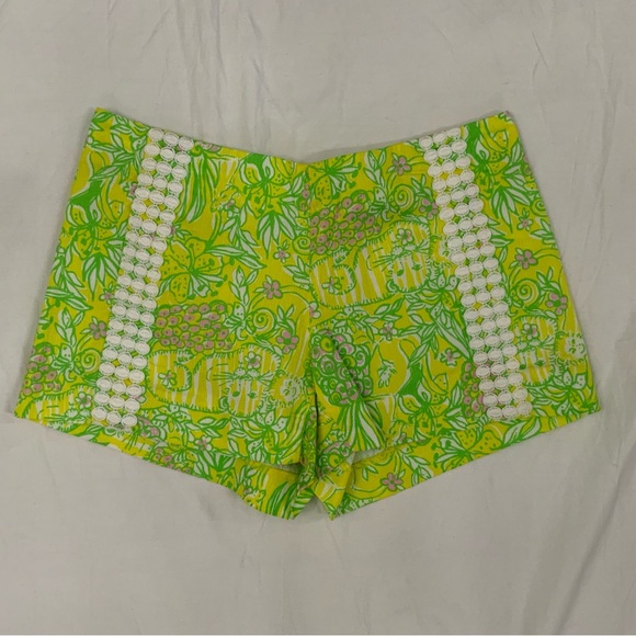 Lilly Pulitzer Pants - Lilly Pulitzer Size 0 Shorts Liza Crazy Cat House Print
Green Yellow White